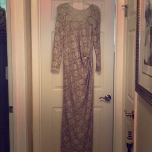 Beautiful champagne French lace evening gown